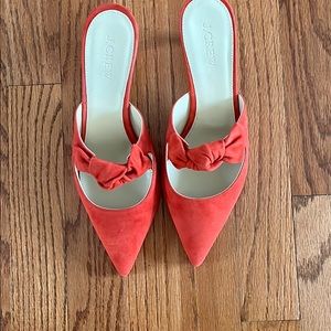 JCrew Suede Tie Slide Heel